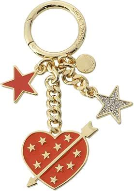 Michael Kors Gold Tone/orange Lucky Charm Heart Mimosa Key 